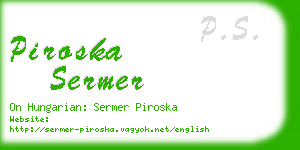 piroska sermer business card